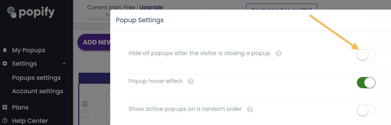 Screenshot from Why don't I see my popup notifications?