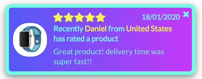 Screenshot from Recommended app to improve conversions by using social proof