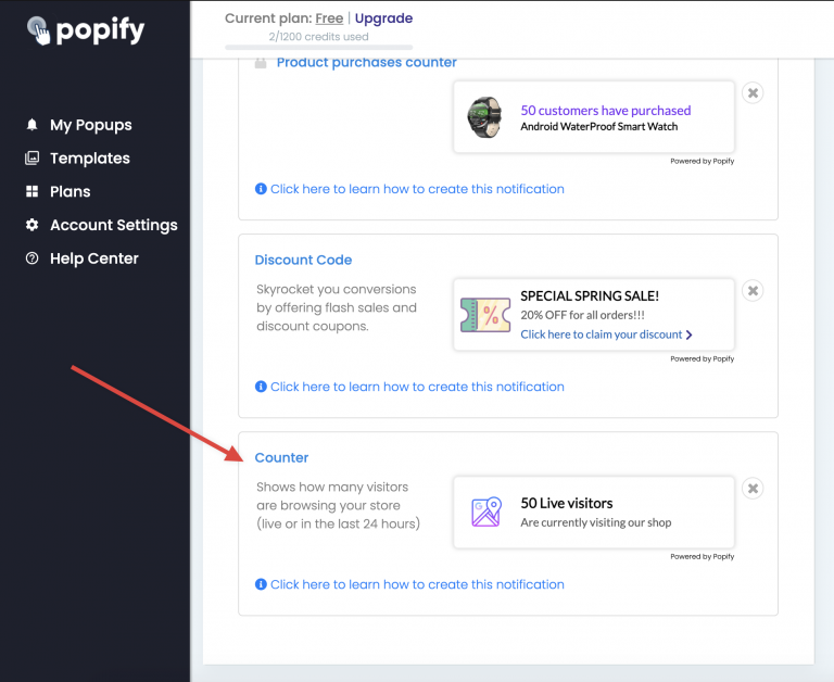 Screenshot from How to create a live counter popup on my Wix store?