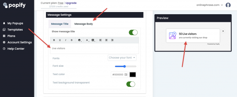 Screenshot from How to create a live counter popup on my Wix store?