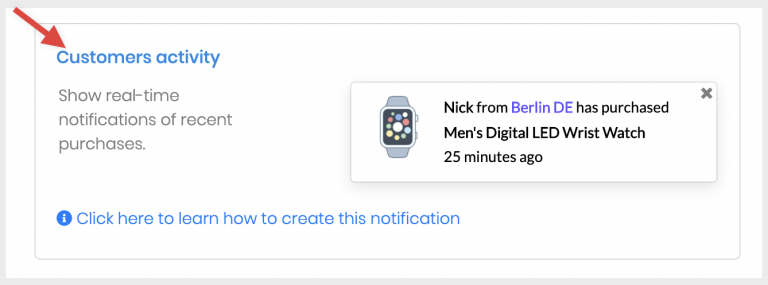 Screenshot from How to create a recent orders notification with Popify?