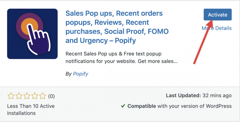 Screenshot from How to install Popify on my Woocommerce store?