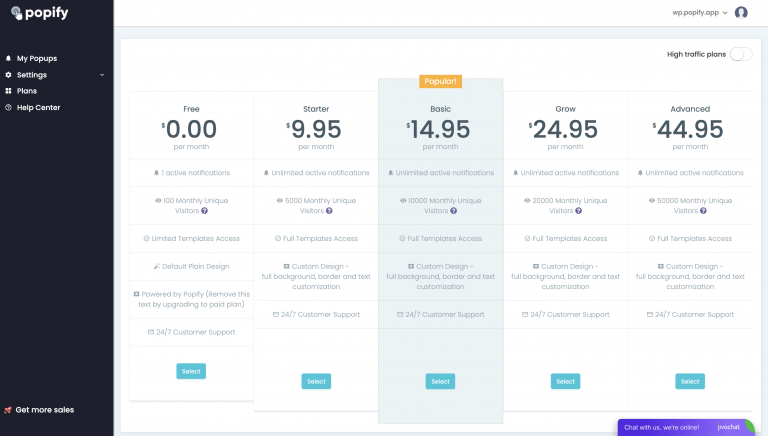 Screenshot from How to install Popify on my Woocommerce store?
